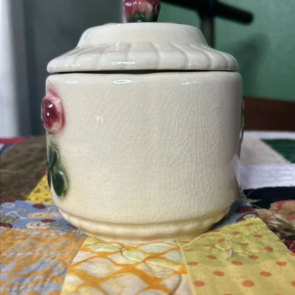 Vintage Brush McCoy Three Leaf Clover Small 5 Inch Canister